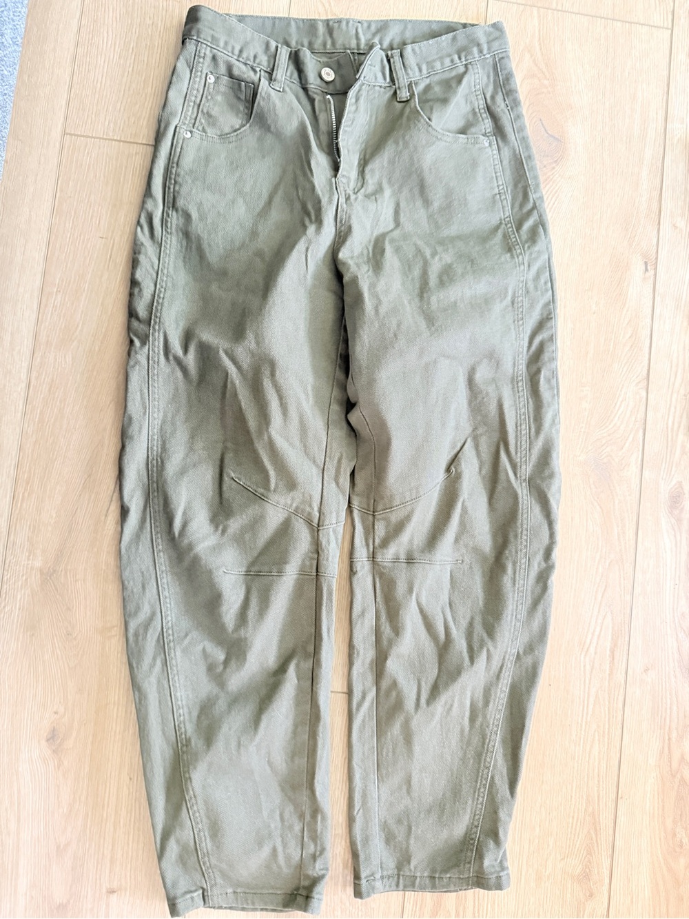 Women’s Barrel Olive Green Utility Cotton Pants